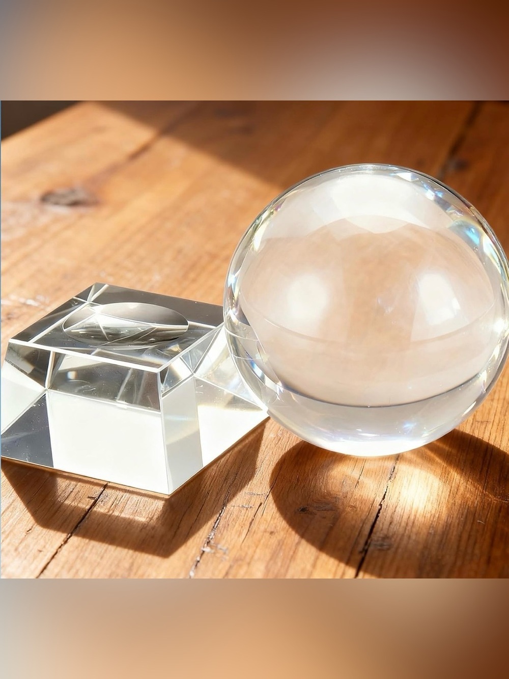 Glass Crystal Orb Sphere Ball and Stand